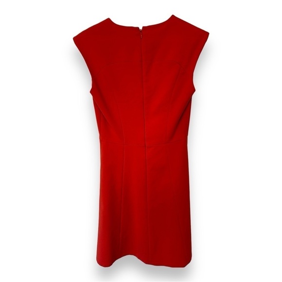 FRENCH CONNECTION BLOOD ORANGE V-NECK SLEEVELESS A-LINE COCKTAIL DRESS SIZE 2 - Picture 4 of 6